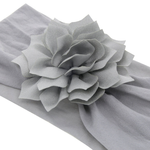 Diadema Elástica Infantil Flor Loto de Nylon