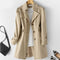 Abrigo Trench Coat Mujer Primavera Otoño Estilo Coreano Ajustado Largo