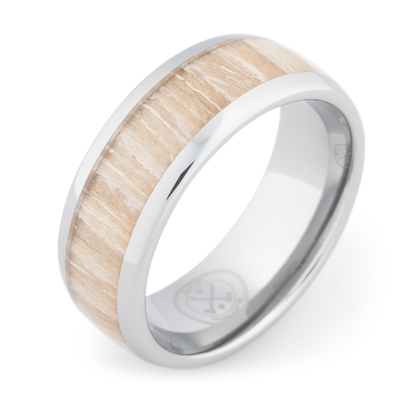 Anillo de Tungsteno con Madera de Koa Claro
