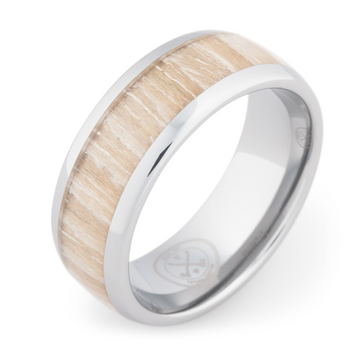 Anillo de Tungsteno con Madera de Koa Claro