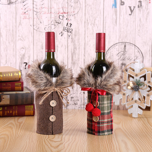 Decoración Navideña Premium: Papá Noel, Botellas de Vino y Champagne para Bar y Comedor - Image 7
