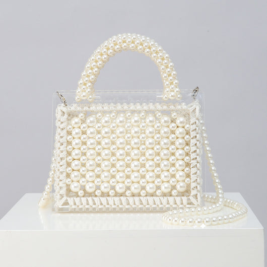 Bolso Tejido de Perlas y Cuentas Hecho a Mano - Image 3