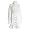 Korean Hollow High-Neck Long-Sleeve Shirt Dress