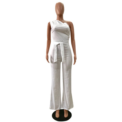 Jumpsuit con Hombros Inclinados Asimétrico - Image 8