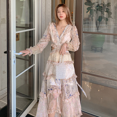 Vestido de Gasa Elegante Cuello V Cintura Ajustada para Fiestas - Image 8
