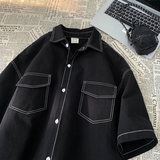 Camisa Retro de Manga Corta para Hombre - Estilo Casual - Image 7