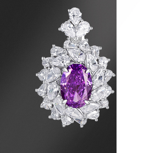 Collar de Plata S925 con Circonita Púrpura para Mujer - Image 2