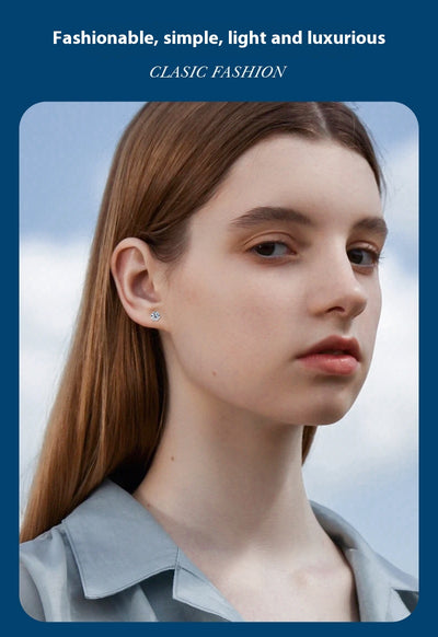 Aretes de Cristal de 1 Quilate Plata de Ley S925 para Mujer - Image 12