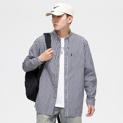 Camisa Cuadros Algodón Transpirable Ajuste Slim para Hombre