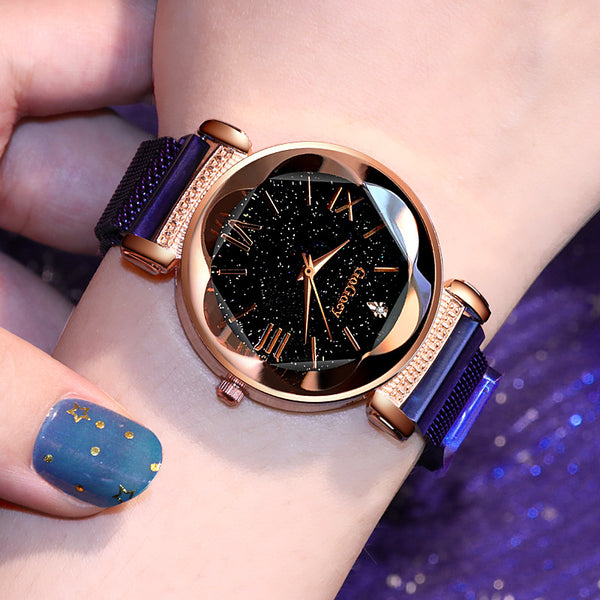 Reloj de Cuarzo para Dama con Malla Diamond Point, Diseño Simple y Elegante