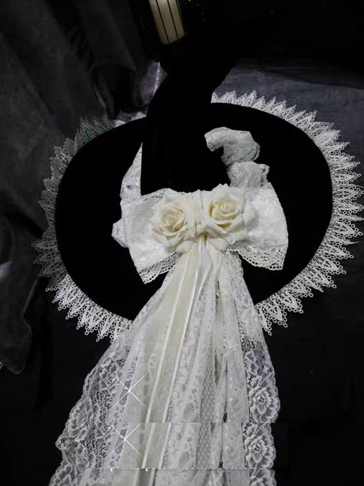 Sombrero de Bruja Halloween con Encaje y Cintas Largas para Niñas - Image 5