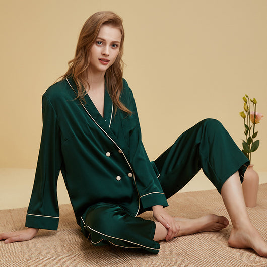 Pijama Largo de Seda Hielo Premium - Conjunto Elegante y Transpirable - Image 9