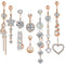 Fashion Exquisite Zircon Belly Button Rose Dorado