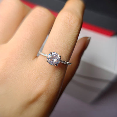 Anillo de Plata 925 con Zircón Redondo para Mujer - Image 2