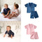 Pijama de dos piezas de algodón con mangas cortas para niños