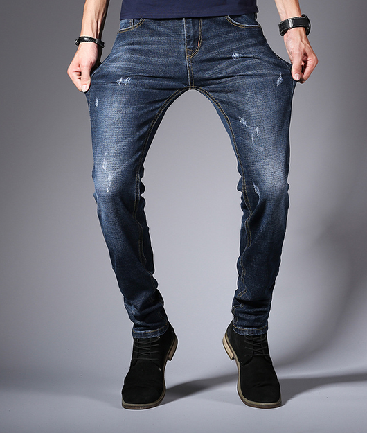 Pantalones Jeans Slim Fit Hombre Estilo Coreano Elásticos Negro - Image 6