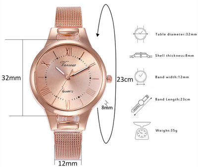 Reloj de Pulsera Mujer con Malla de Aleación y Movimiento de Cuarzo - Image 7