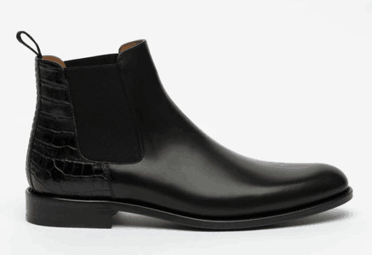 Bota Casual de Cuero con Costura Aparente - Diseño Monocolor - Image 2