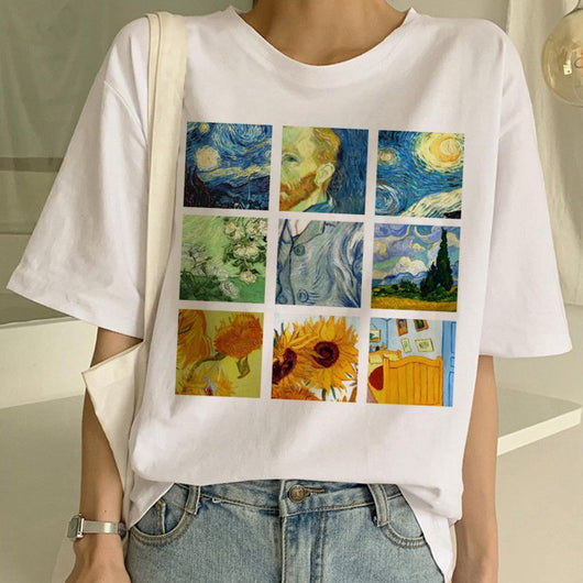 Playera Estampada con Obra Maestra de Van Gogh