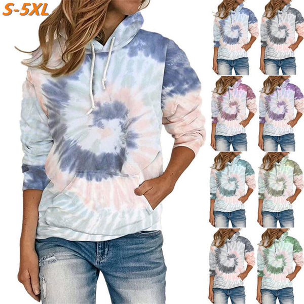 Sudadera con Capucha Estampado Tie-dye Manga Larga