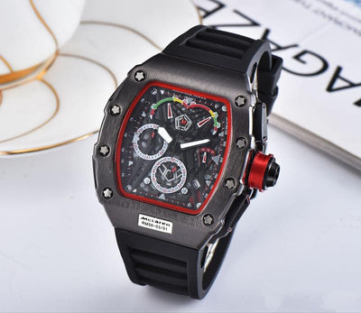 Reloj de Cuarzo para Hombre con Correa de Silicona Diseño Calavera - Image 5