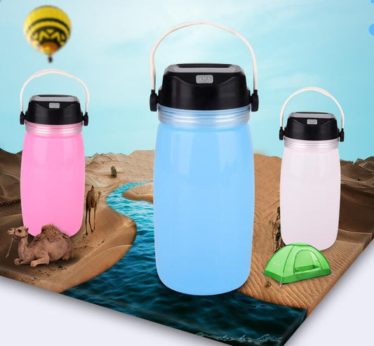 Linterna Solar Portátil con Botella LED Recargable USB - Luz Impermeable para Camping - Image 2