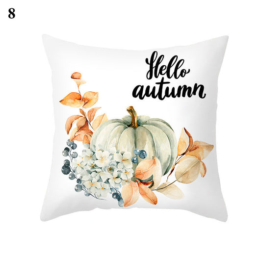 Funda de Almohada Estampado Arce y Calabaza Thanksgiving con Tela Melocotón - Image 30