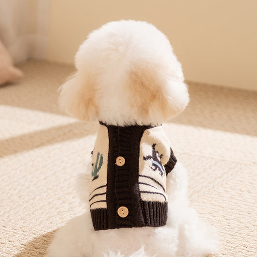 Suéter Cálido para Perros Pequeños - Cardigan de Punto Suave con Patrón Monstruo - Image 11