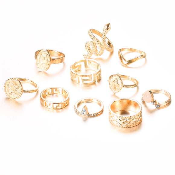 Set de 10 Anillos Diseño Diamante