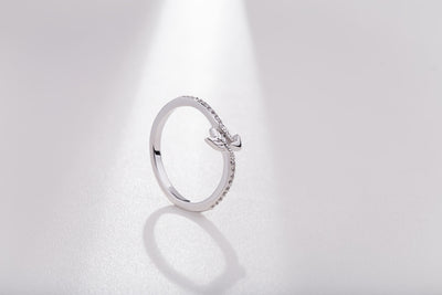Anillo de Moda con Pluma y Flecha - Cobre Plateado para Mujer - Image 4