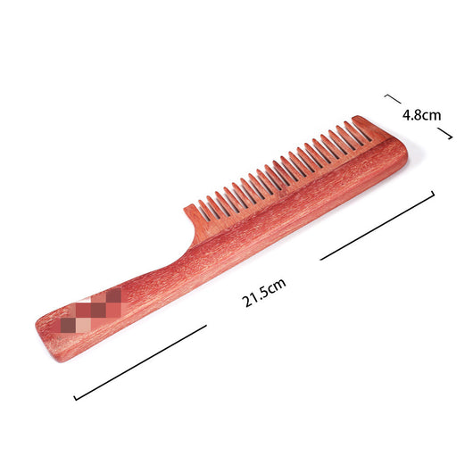 Peine de Dientes Gruesos en Madera de Sándalo Rojo