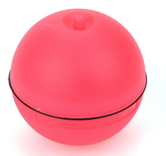 Blue LED Magic Ball pet toy for cats, packaged with batteries, measuring 6.4cm, on a white background. - Image 4
