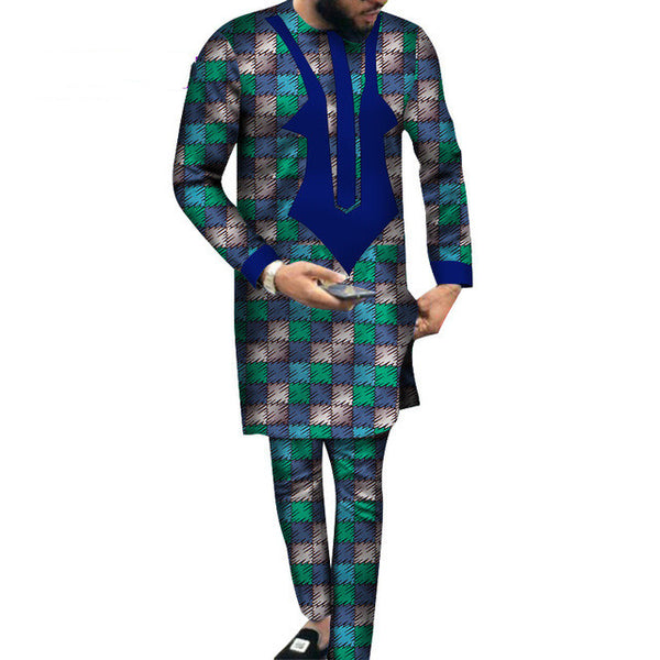 Conjunto Hombre Pantalón y Playera Estampado Batik Algodón
