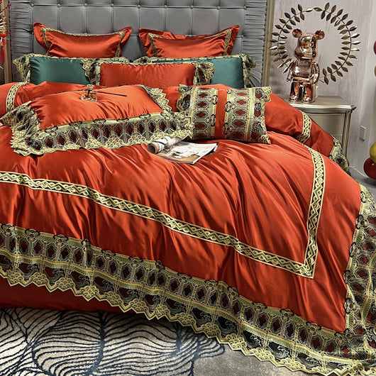 Juego de Cama Brocado Sedoso de Lujo - 4 Piezas Premium - Image 6