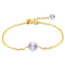 Single 18K Dorado Japanese Akoya sea pearl bracelet adjusts natural rose Blanco color Dorado flawless bulb Seawater 7 8mm