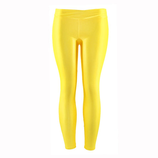 Pantalones Capri Elásticos Talle Bajo Brillante en Colores Neón para Mujer - Image 14