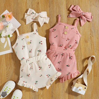 Conjunto de Tirantes Floral para Bebé - Set de 3 Piezas en Tela Waffle - Image 7