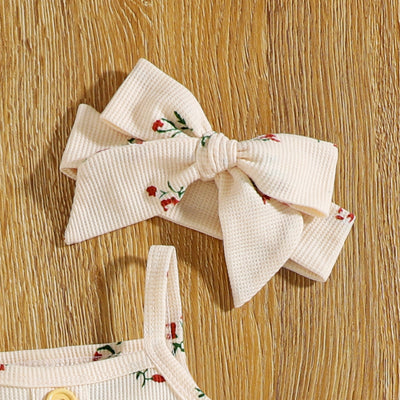 Conjunto de Tirantes Floral para Bebé - Set de 3 Piezas en Tela Waffle - Image 11