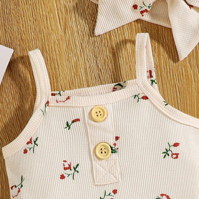 Conjunto de Tirantes Floral para Bebé - Set de 3 Piezas en Tela Waffle - Image 12