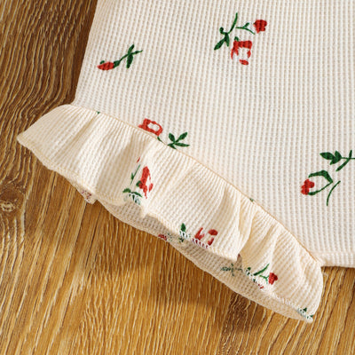 Conjunto de Tirantes Floral para Bebé - Set de 3 Piezas en Tela Waffle - Image 13