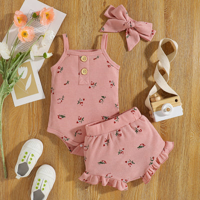 Conjunto de Tirantes Floral para Bebé - Set de 3 Piezas en Tela Waffle - Image 18