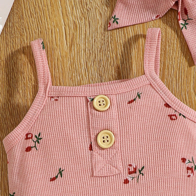 Conjunto de Tirantes Floral para Bebé - Set de 3 Piezas en Tela Waffle - Image 21