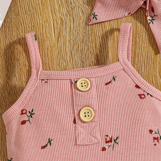 Conjunto de Tirantes Floral para Bebé - Set de 3 Piezas en Tela Waffle - Image 21