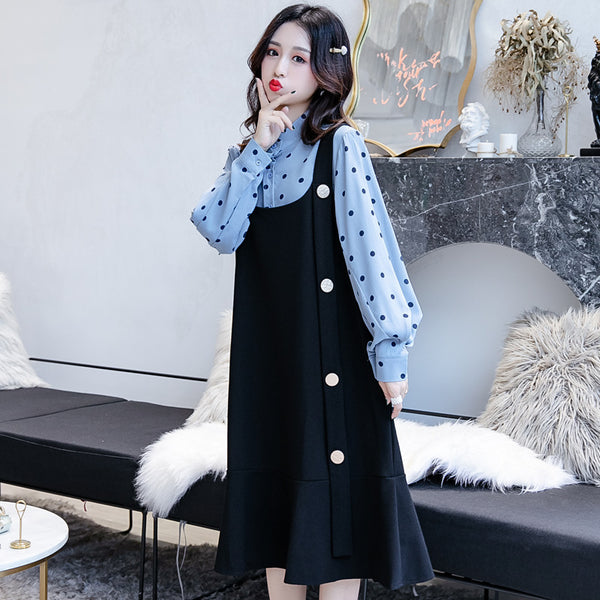 Vestido Premamá Dos Piezas con Blusa Reductora y Tirantes - Image 10