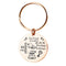 Stainless Steel Round Key Baby Birth Keychain Rose Dorado