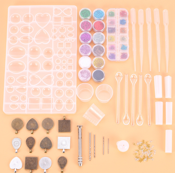 Set Completo de Moldes de Resina Epoxi para Joyería DIY (107 piezas)