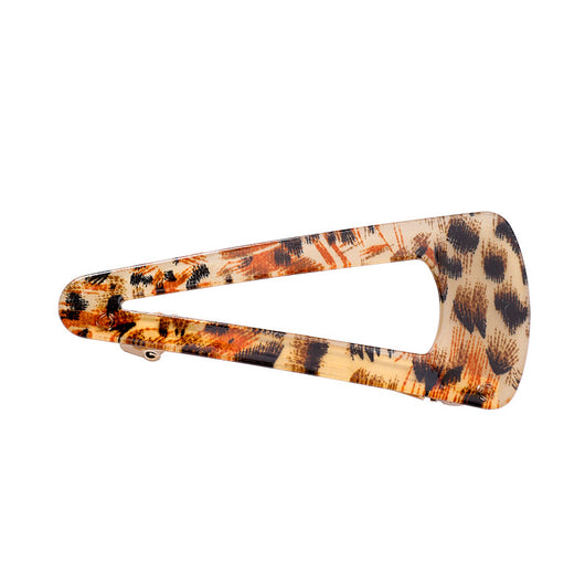 Clip Mariposa Leopardo Marrón con Diseño Geométrico Triangular - Image 3
