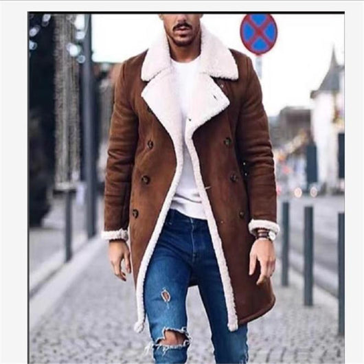 Abrigo Largo Polar Térmico Invierno - Imitación Gamuza Faux Deerskin