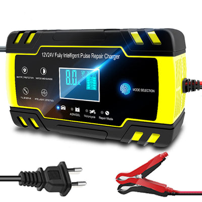 Cargador Automático Digital 12V-24V 8A con Pantalla LCD