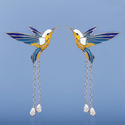 Aretes Colibrí Resina Epoxi Estilo Country - Diseño Animal para Mujer - Image 6